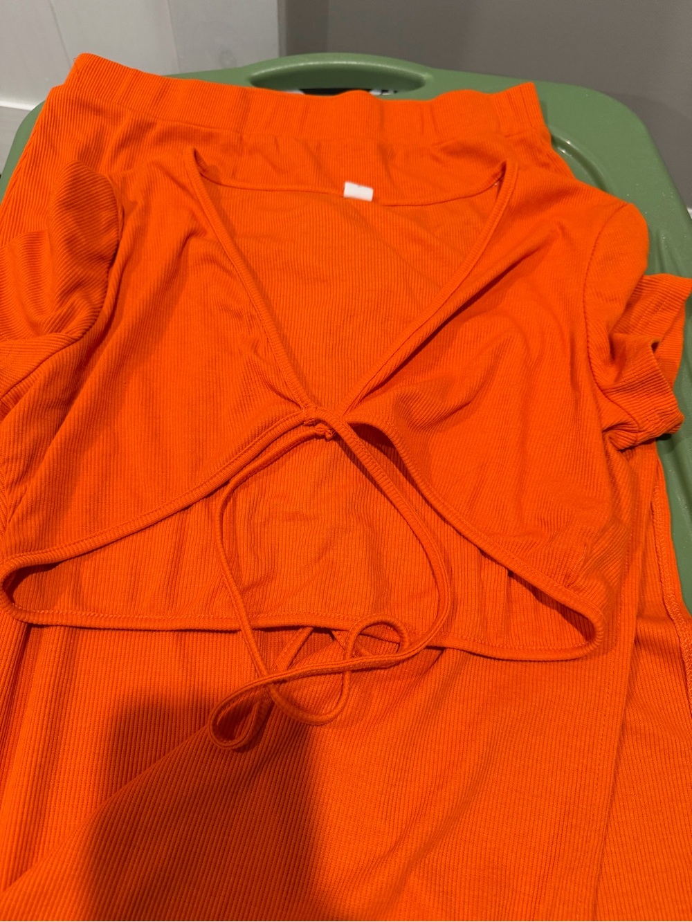 Amazon Orange Midi Dress with Front Tie